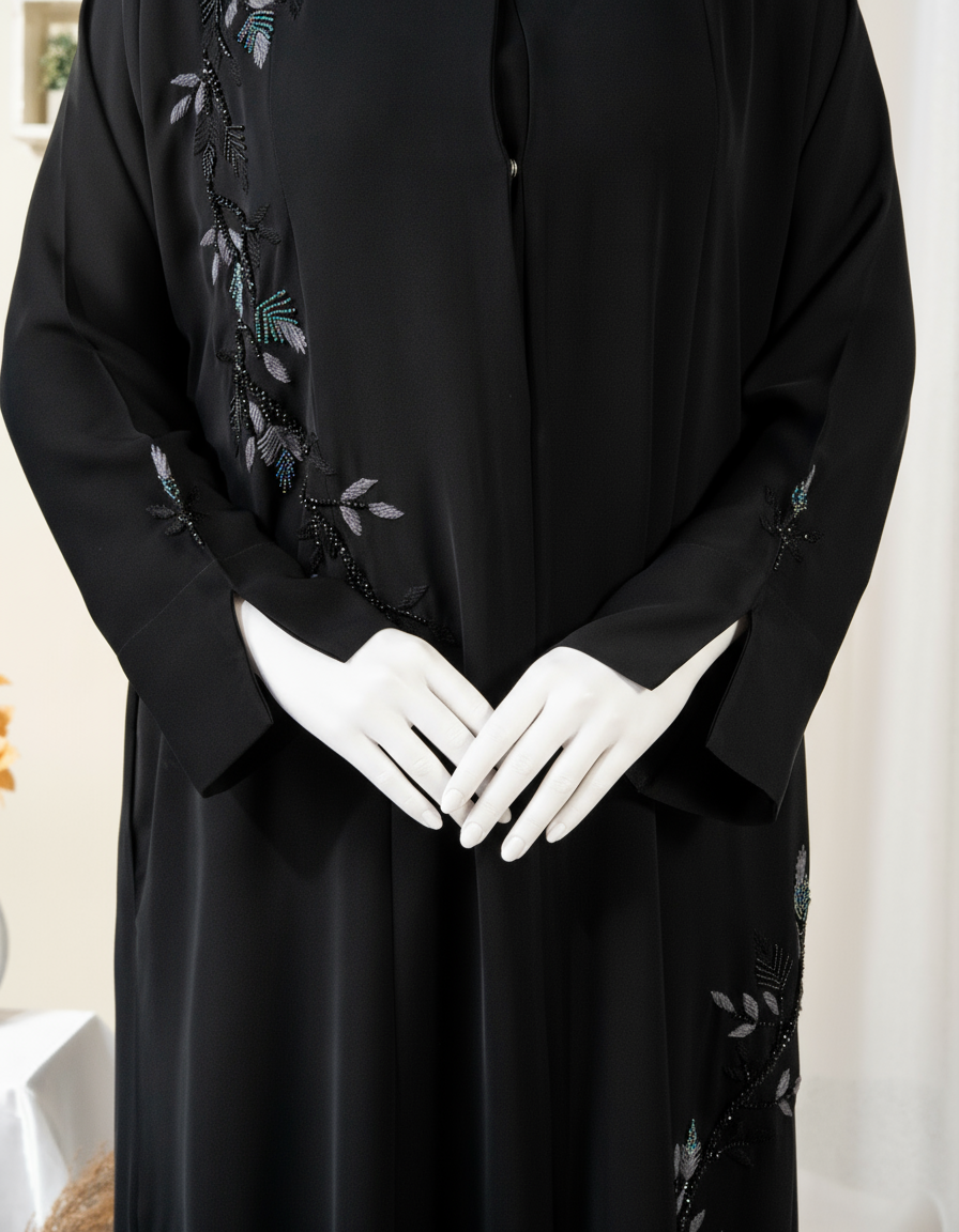 Vine Embroidery Abaya - HD-1593-N