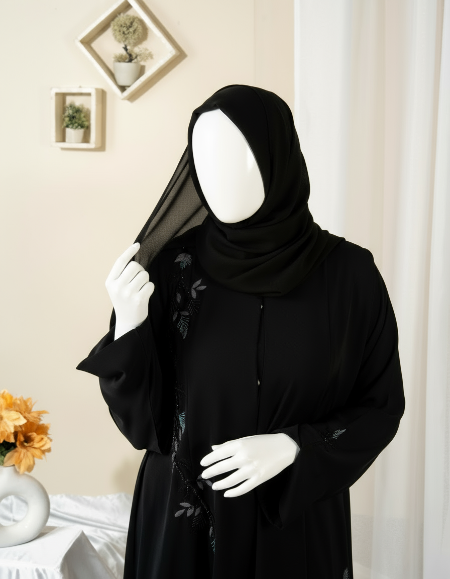 Vine Embroidery Abaya - HD-1593-N