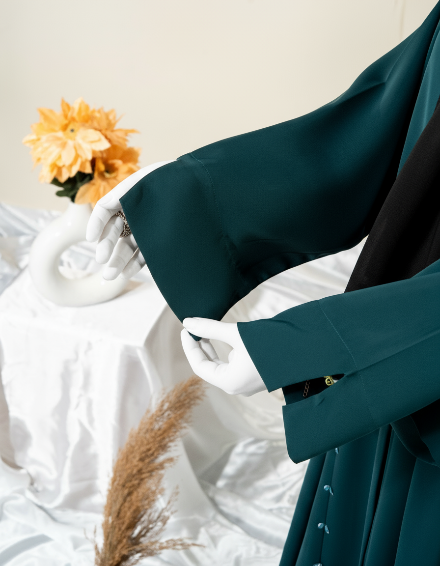 Floral Motif Embroidery Abaya / HD-1602-N