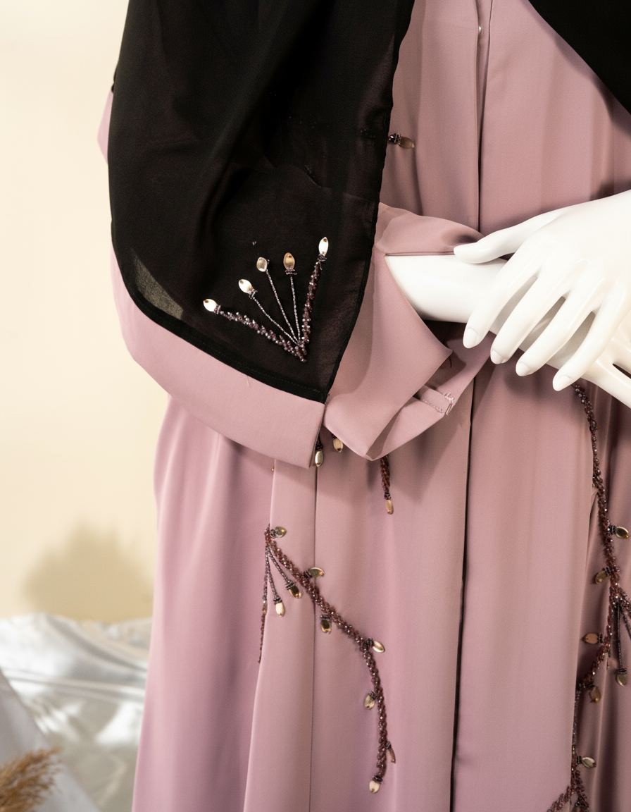 Branch Embroidery Abaya / HD-1605-N