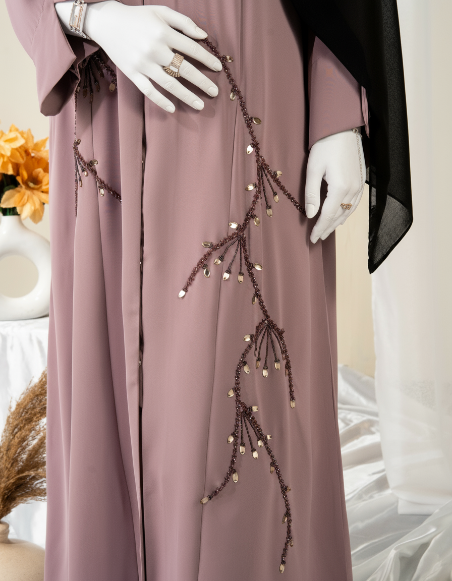 Branch Embroidery Abaya / HD-1605-N