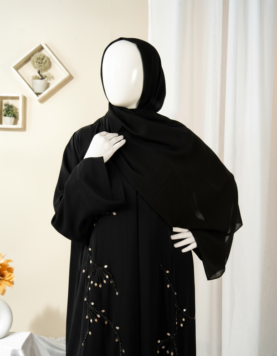 Branch Embroidery Abaya / HD-1605-N