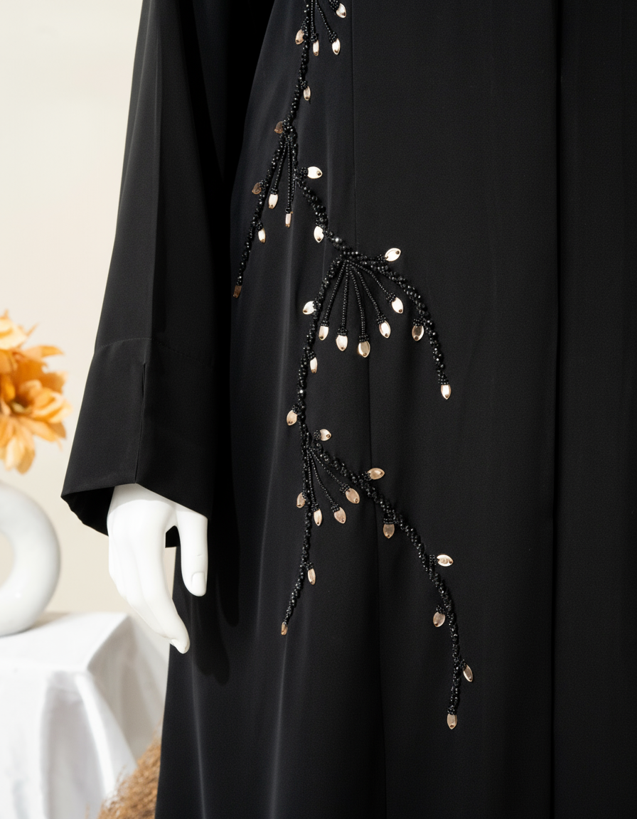 Branch Embroidery Abaya / HD-1605-N