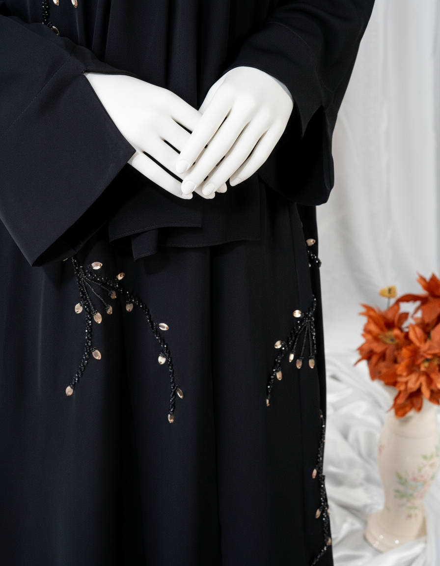 Branch Embroidery Abaya / HD-1605-N