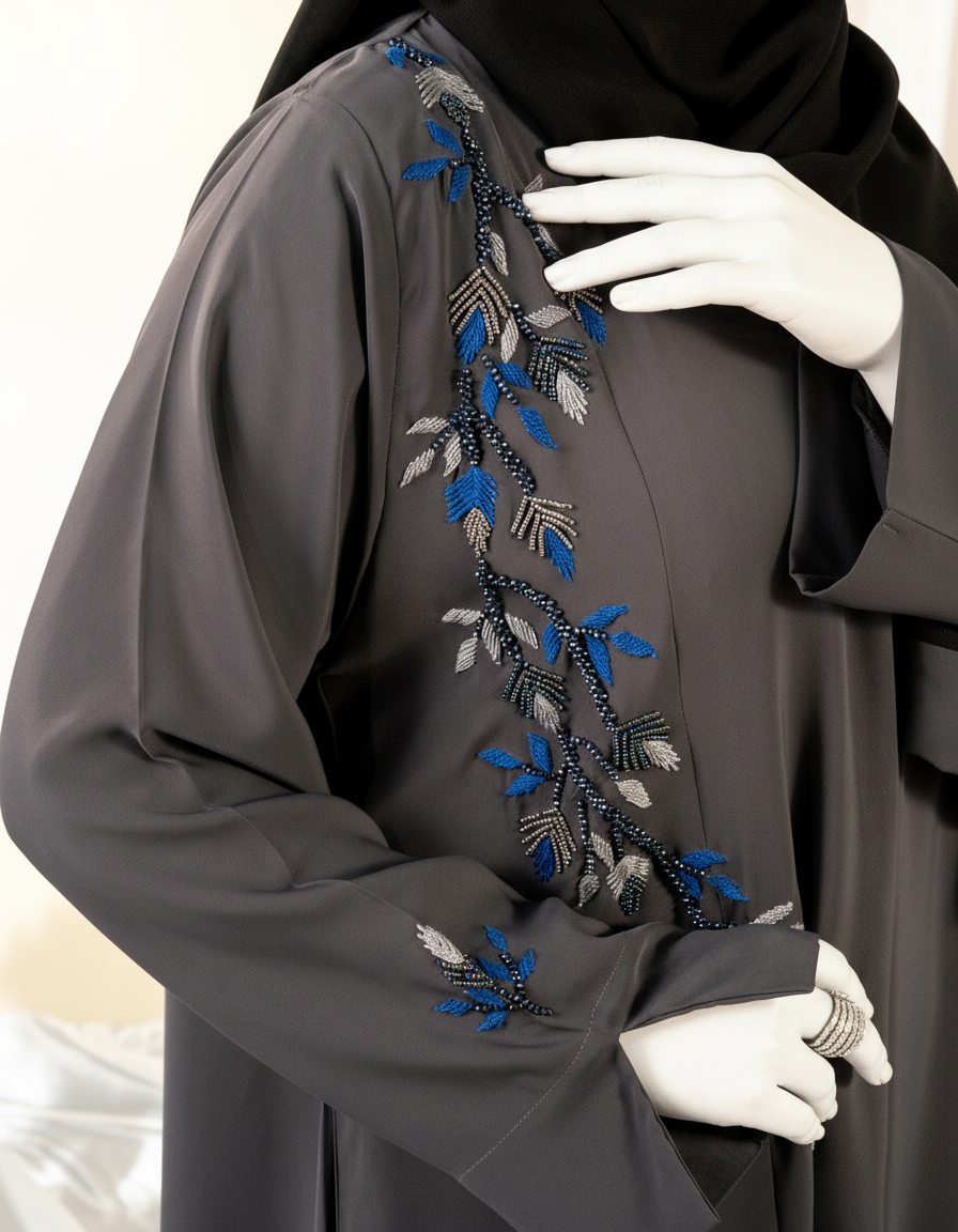 Vine Embroidery Abaya - HD-1593-N