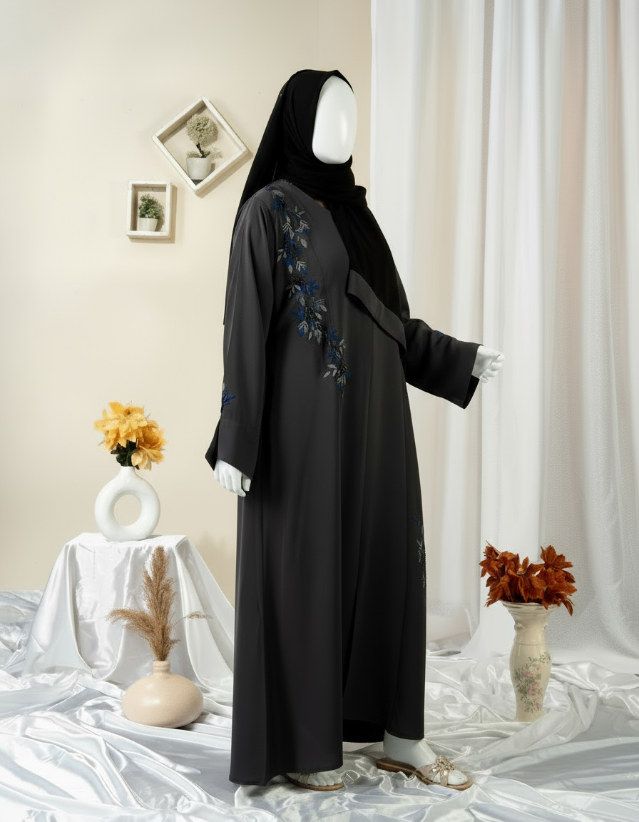 Vine Embroidery Abaya - HD-1593-N
