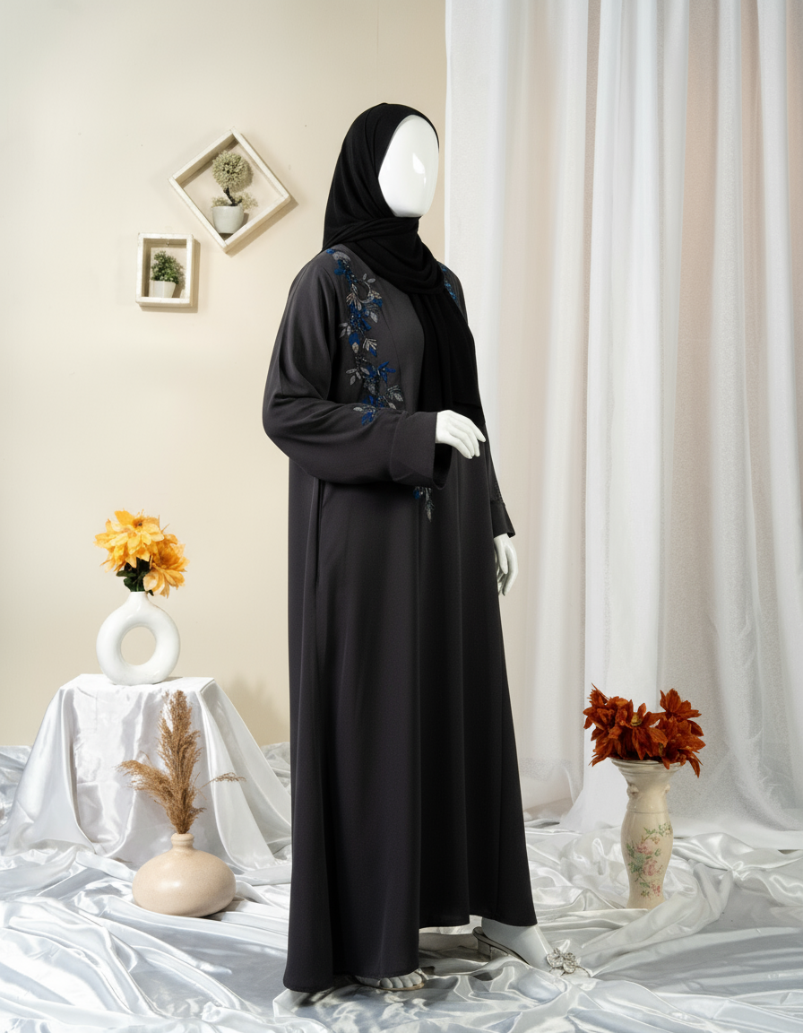 Vine Embroidery Abaya - HD-1593-N