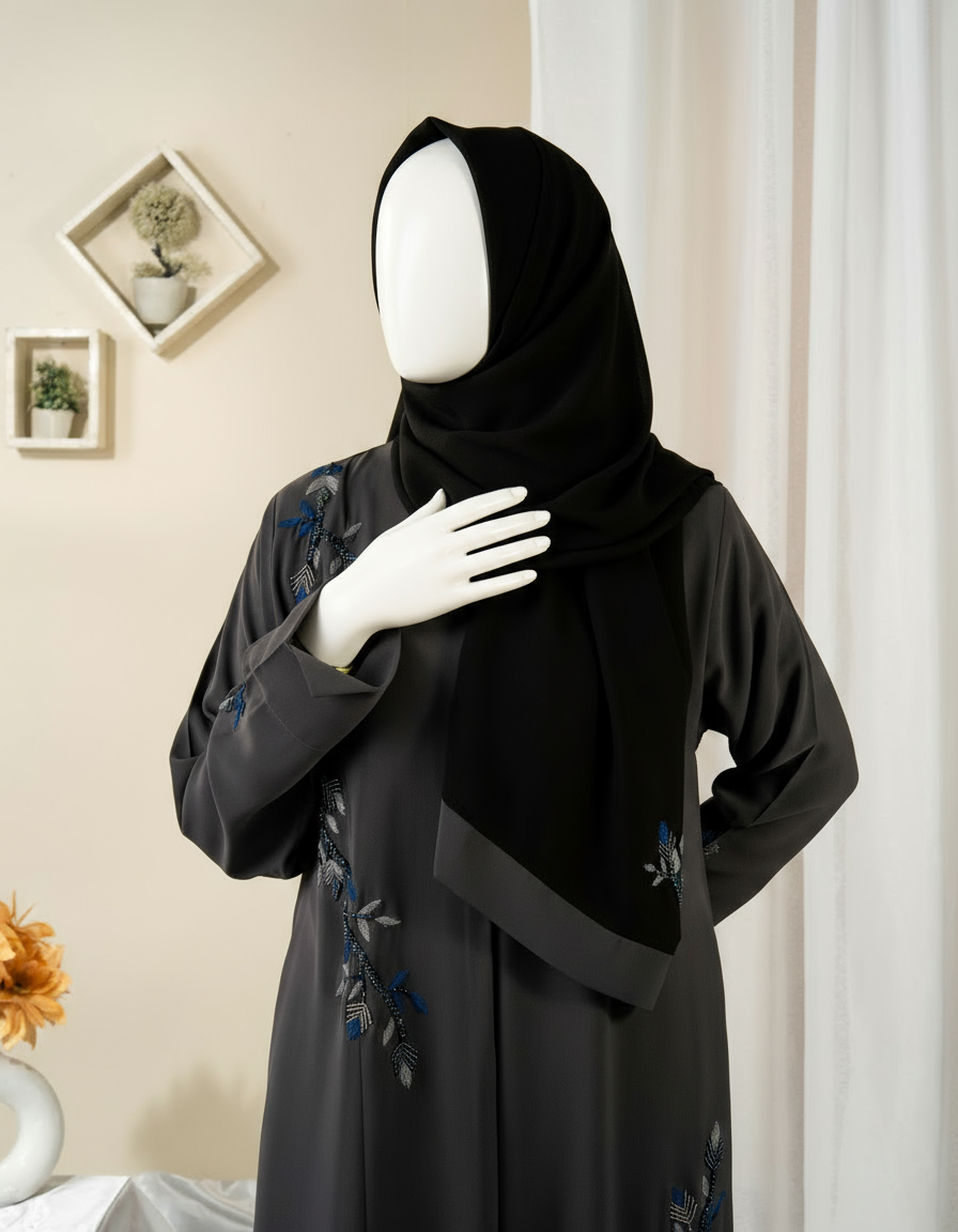 Vine Embroidery Abaya - HD-1593-N