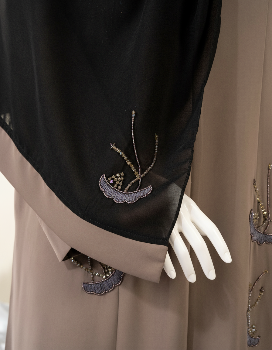 Feather Embroidery Abaya / HD-1597-N