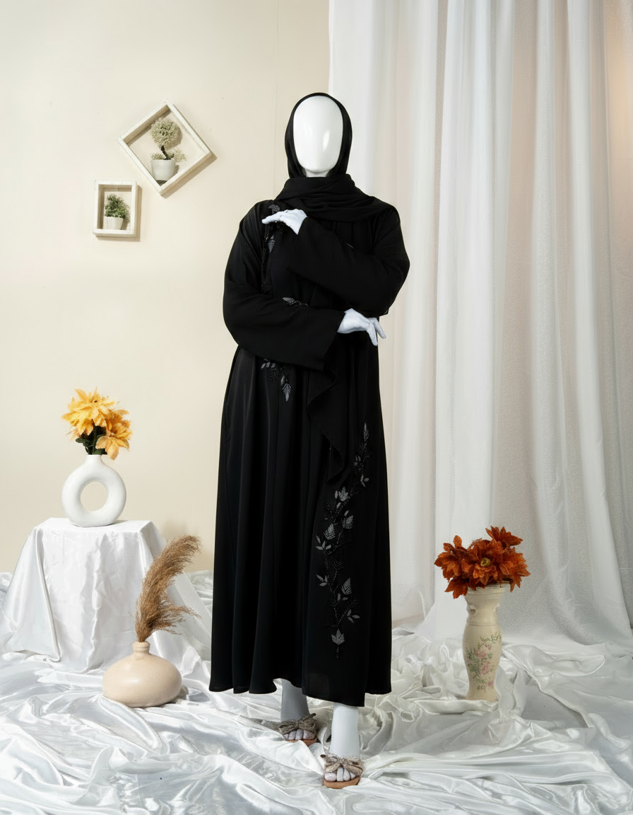 Vine Embroidery Abaya