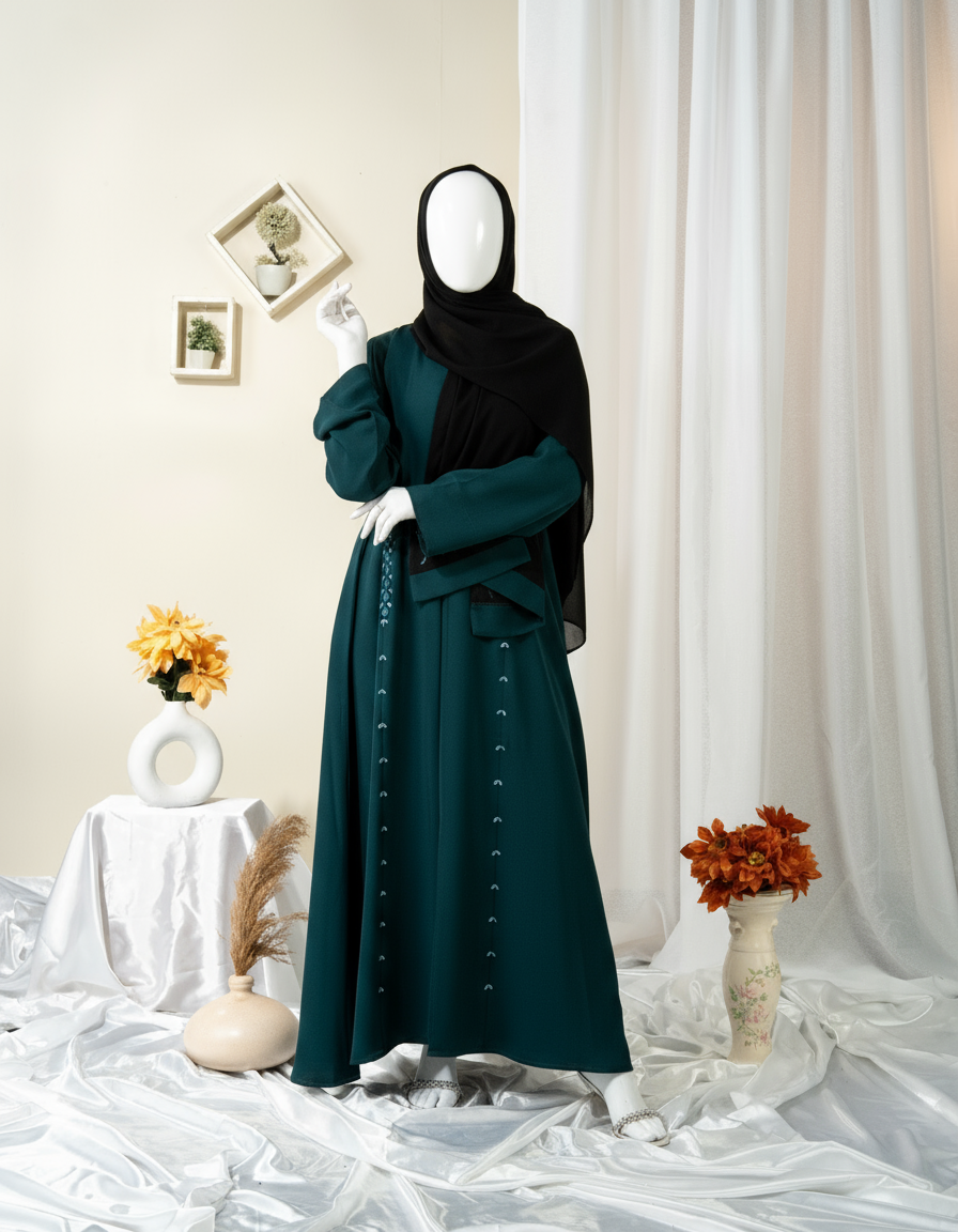 Floral Motif Embroidery Abaya
