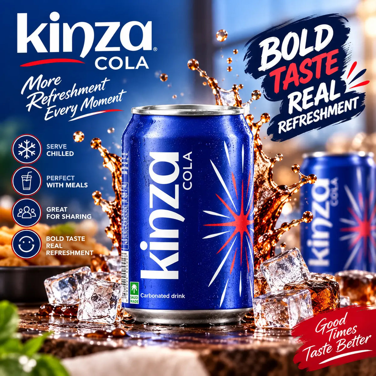 Kinza Soft Drinks – Cola, Orange, Citrus & Lemon