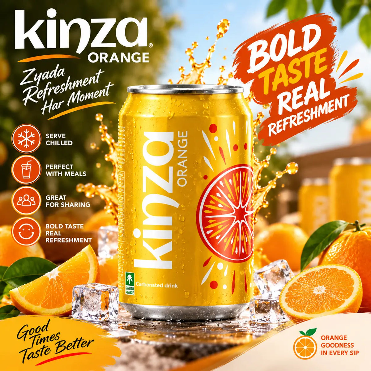 Kinza Soft Drinks – Cola, Orange, Citrus & Lemon
