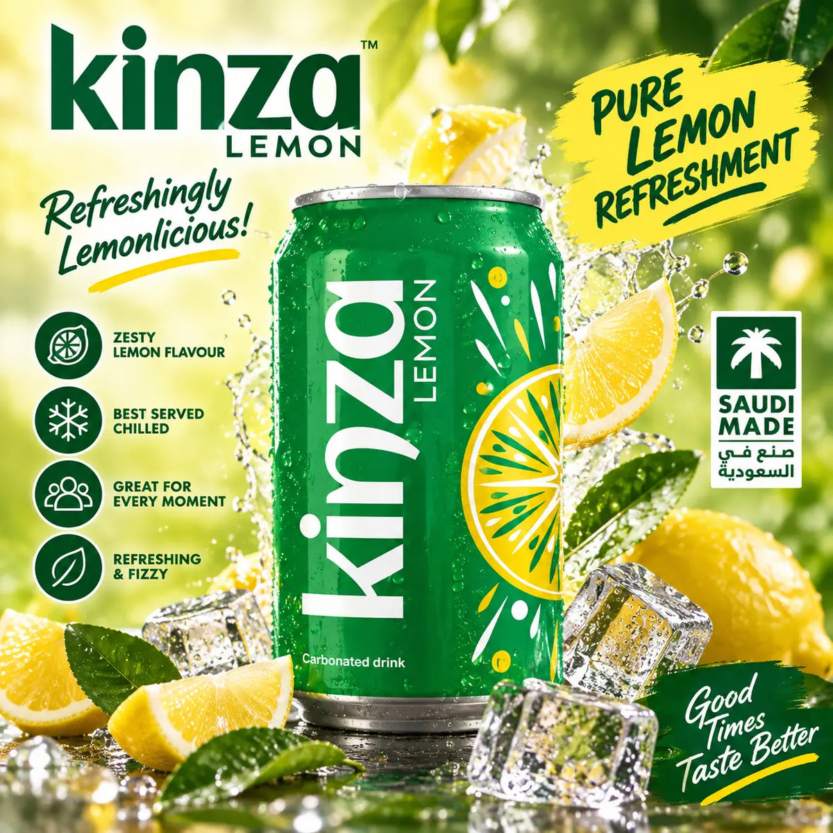 Kinza Soft Drinks – Cola, Orange, Citrus & Lemon