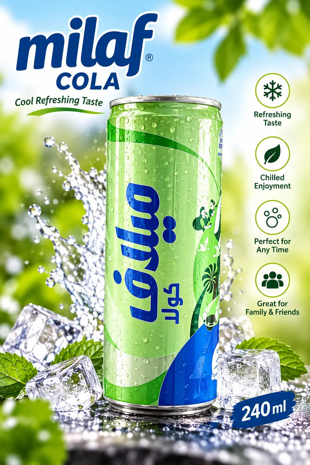 Milaf Cola with Dates Extract 240ml – Saudi Made Soft Drink