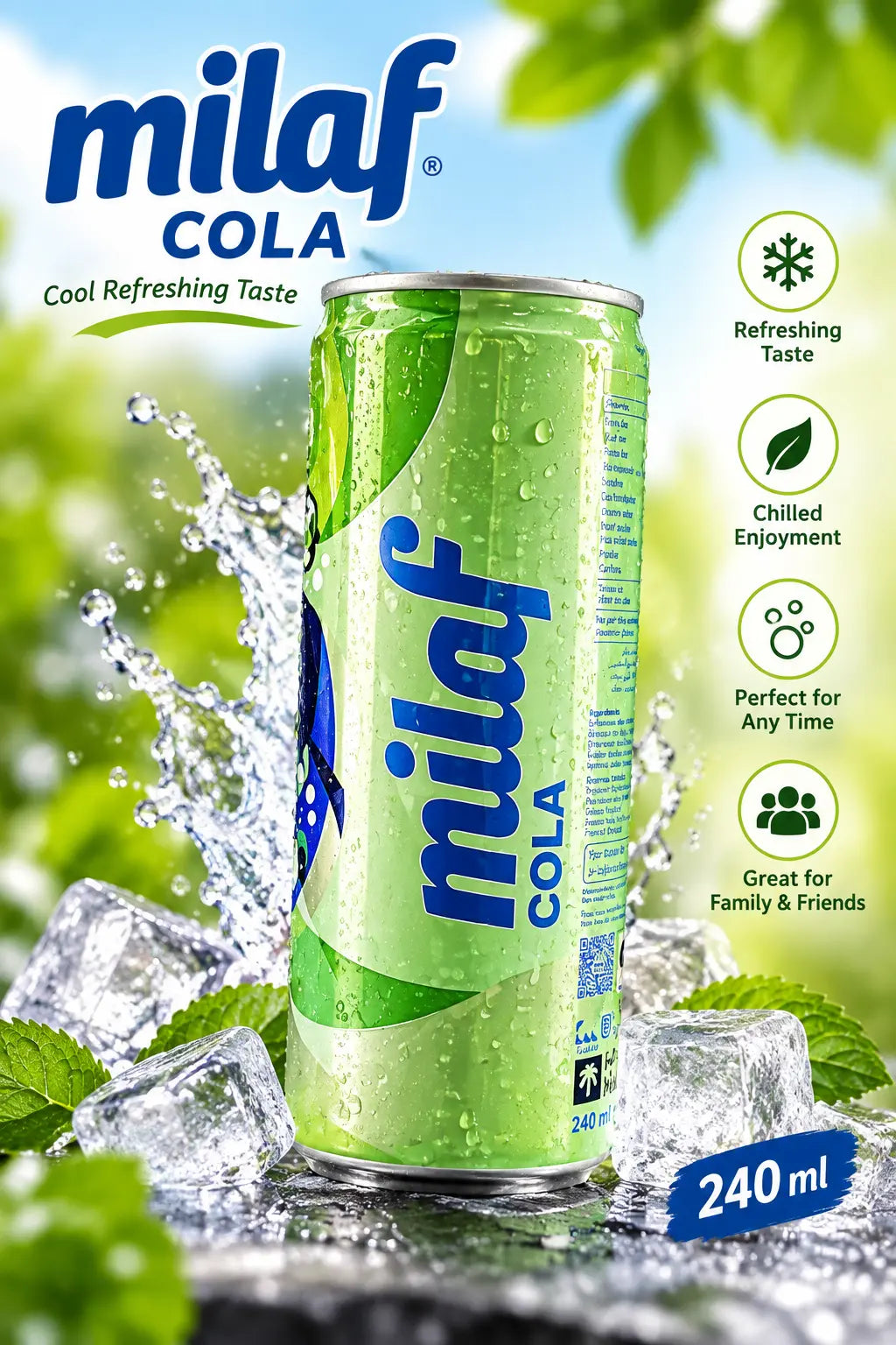 Milaf Cola with Dates Extract 240ml – Saudi Made Soft Drink