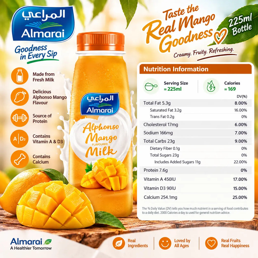 Almarai Fresh Flavored Milk – Chocolate, Mango & Strawberry