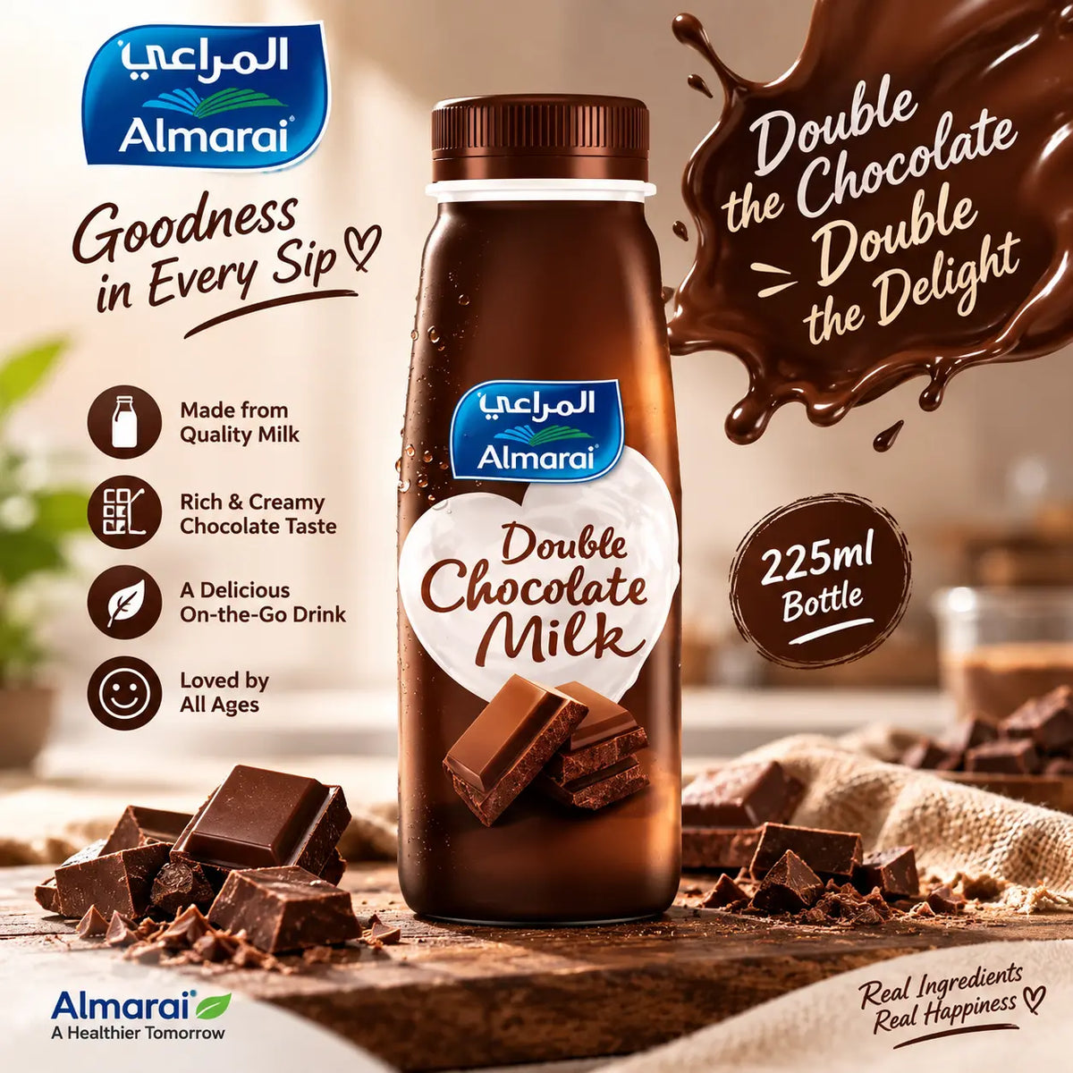 Almarai Fresh Flavored Milk – Chocolate, Mango & Strawberry