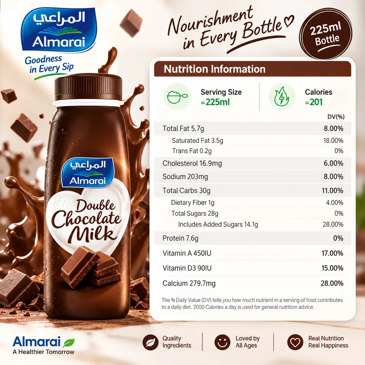 Almarai Fresh Flavored Milk – Chocolate, Mango & Strawberry