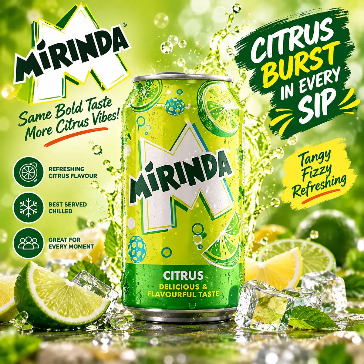 Mirinda Citrus Saudi Made Soft Drink