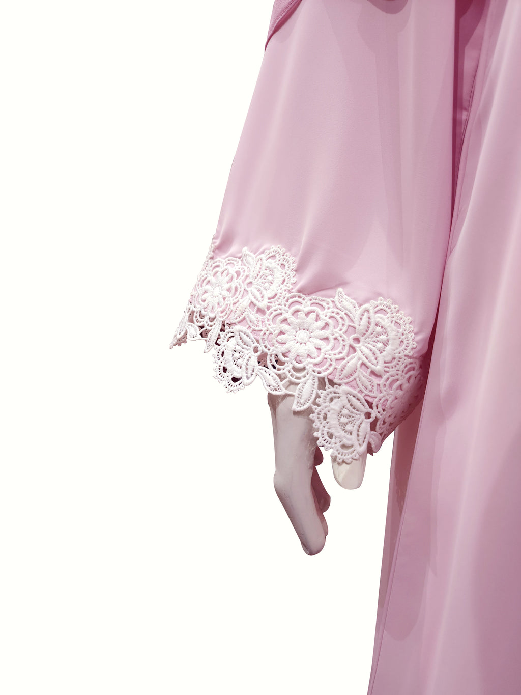 Premium Light Pink Ice Silk Abaya with Matching Dupatta